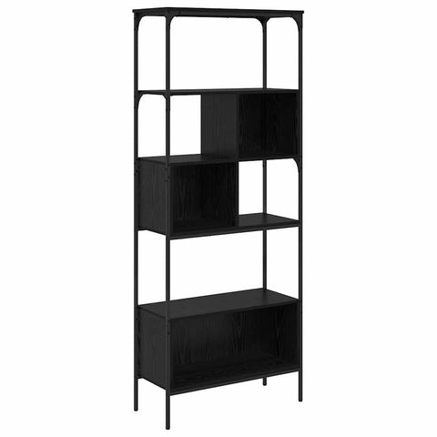 vidaXL Bookcase Black Oak 76 x 33 x 188.5 cm Engineered Wood