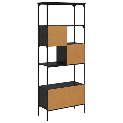 vidaXL Bookcase Black Oak 76 x 33 x 188.5 cm Engineered Wood