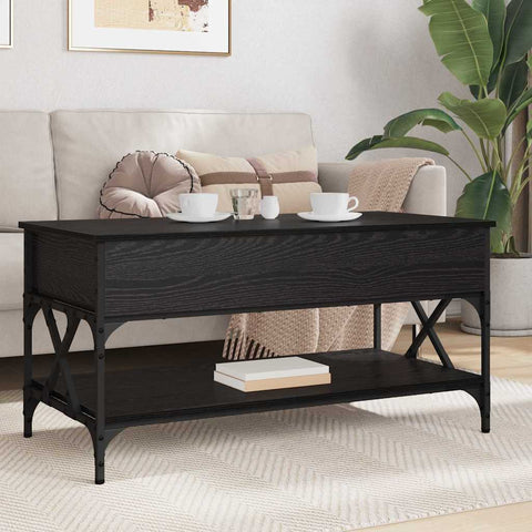 vidaXL Coffee Table Black Oak 100 x 50 x 50 cm Engineered Wood