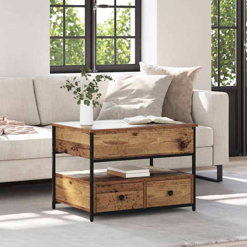 vidaXL Coffee Table with Drawer Old wood 70x50x50cm Engineered Wood