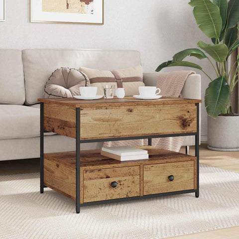 vidaXL Coffee Table with Drawer Old wood 70x50x50cm Engineered Wood