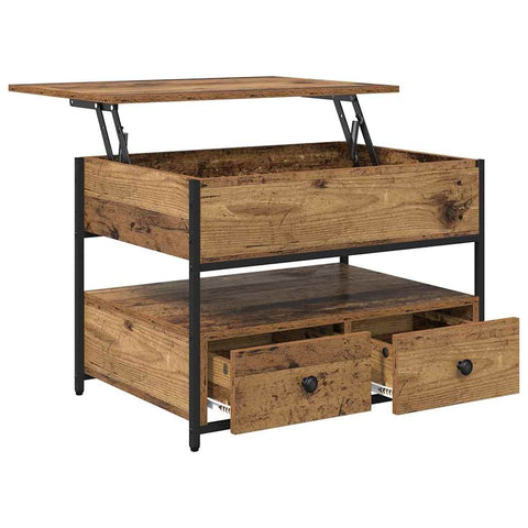 vidaXL Coffee Table with Drawer Old wood 70x50x50cm Engineered Wood