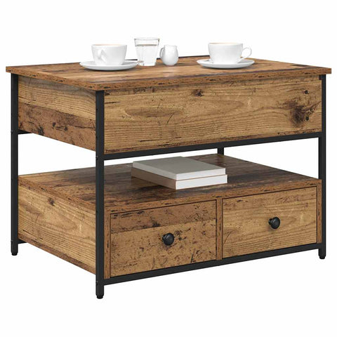vidaXL Coffee Table with Drawer Old wood 70x50x50cm Engineered Wood