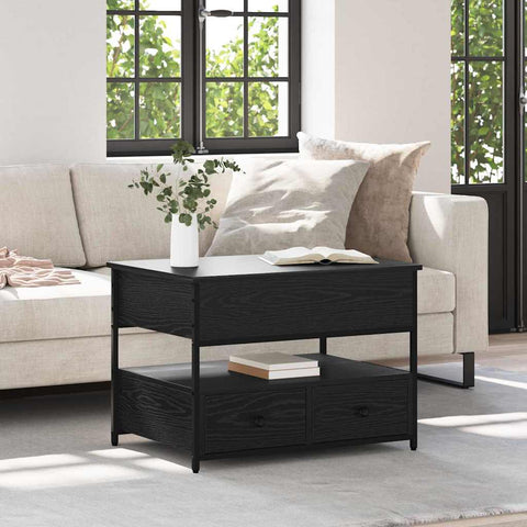 vidaXL Coffee Table with Drawer Black oak 70x50x50cm Engineered Wood