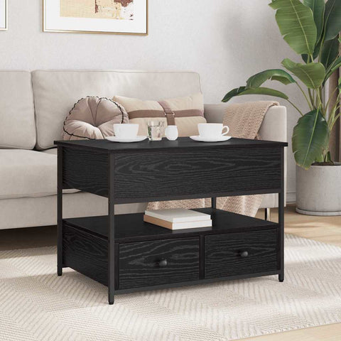 vidaXL Coffee Table with Drawer Black oak 70x50x50cm Engineered Wood