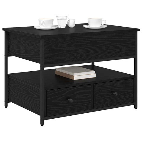 vidaXL Coffee Table with Drawer Black oak 70x50x50cm Engineered Wood