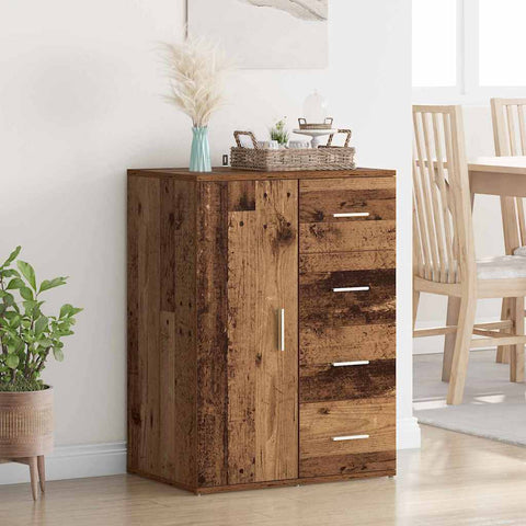 vidaXL Sideboard with Drawer Old Wood 59 x 39 x 80 cm Engineered Wood