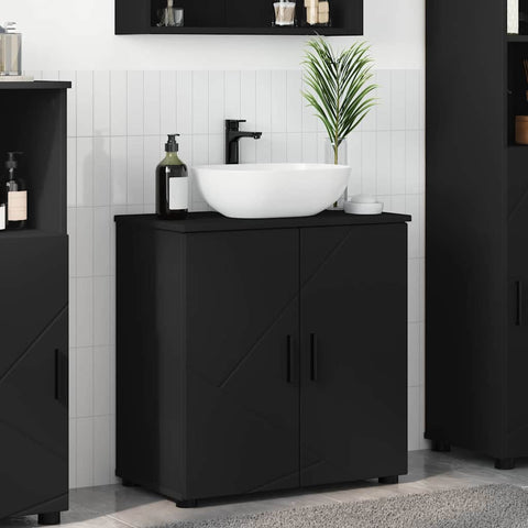vidaXL Bathroom Cabinet Black 61 x 35 x 64 cm Engineered wood