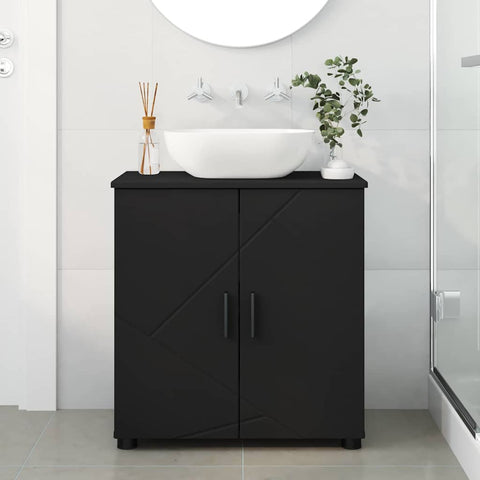 vidaXL Bathroom Cabinet Black 61 x 35 x 64 cm Engineered wood