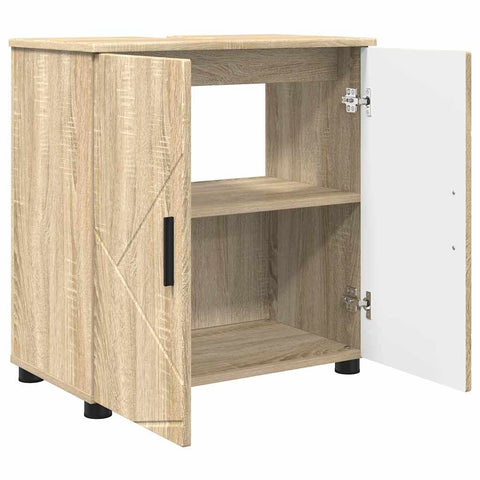 vidaXL Bathroom Cabinet Sonoma oak 61 x 35 x 64 cm Engineered wood