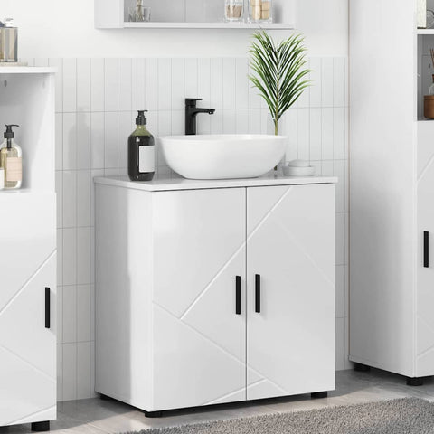 vidaXL Bathroom Cabinet with Shelf High gloss white 61 x 35 x 64 cm