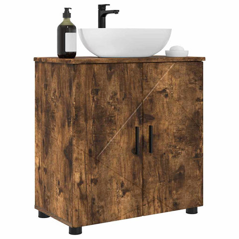 vidaXL Bathroom Cabinet Smoked oak 61 x 35 x 64 cm Engineered wood
