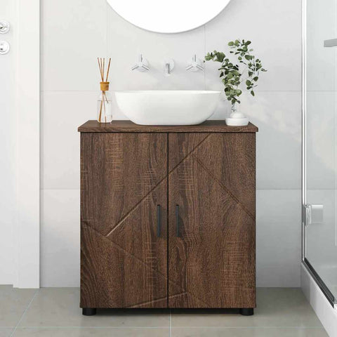vidaXL Bathroom Cabinet Brown oak 61 x 35 x 64 cm Engineered wood