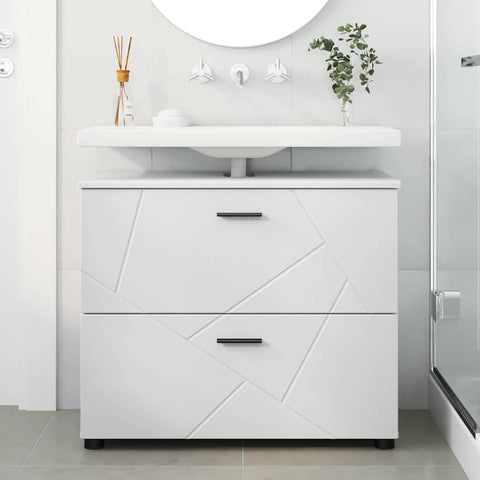 vidaXL Bathroom Cabinet White 76.5 x 35 x 64 cm Engineered wood