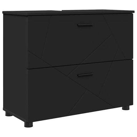 vidaXL Bathroom Cabinet Black 76.5 x 35 x 64 cm Engineered wood