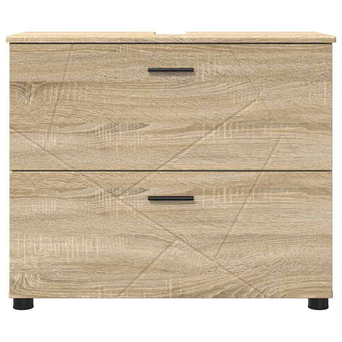 vidaXL Bathroom Cabinet Sonoma oak 76.5 x 35 x 64 cm Engineered wood