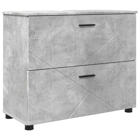 vidaXL Bathroom Cabinet with Drawer Concrete grey 76.5 x 35 x 64 cm