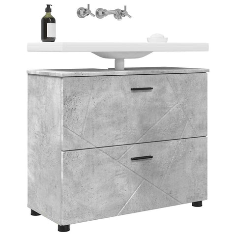 vidaXL Bathroom Cabinet with Drawer Concrete grey 76.5 x 35 x 64 cm
