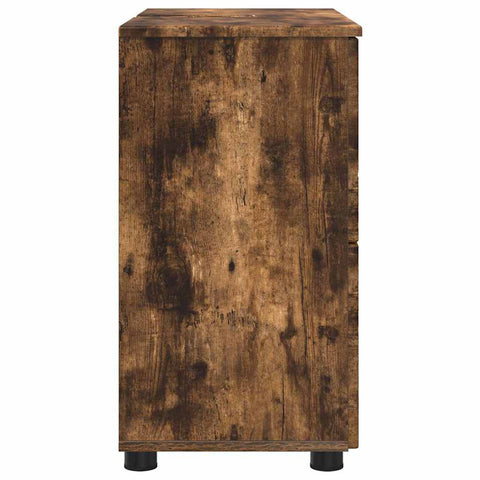 vidaXL Bathroom Cabinet Smoked oak 76.5 x 35 x 64 cm Engineered wood