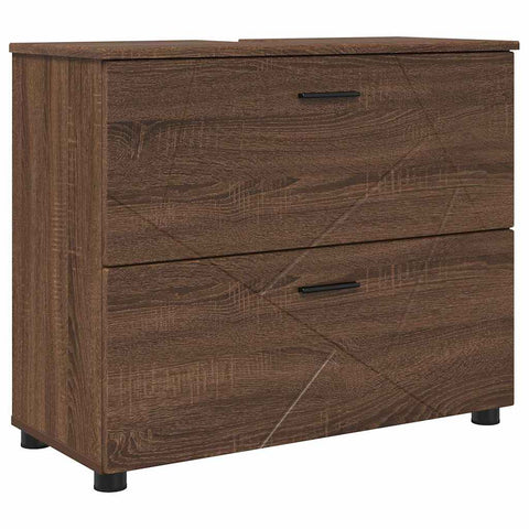 vidaXL Bathroom Cabinet Brown oak 76.5 x 35 x 64 cm Engineered wood