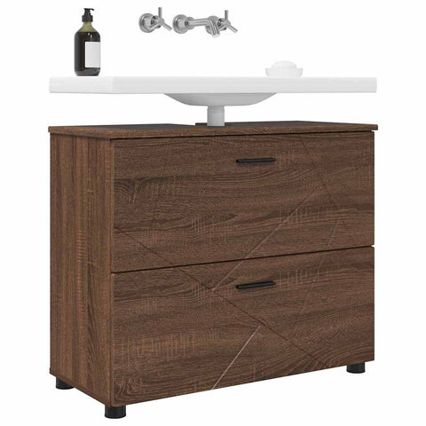 vidaXL Bathroom Cabinet Brown oak 76.5 x 35 x 64 cm Engineered wood