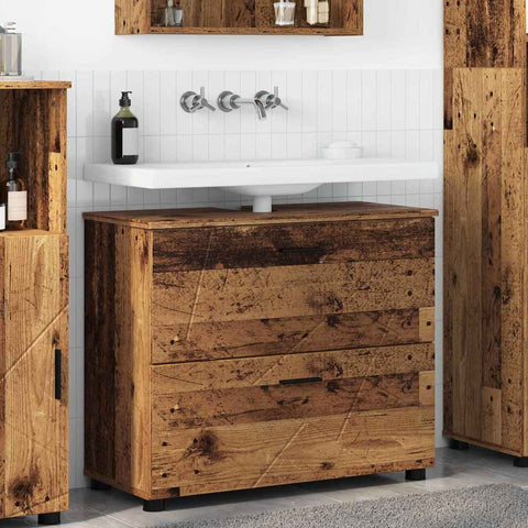 vidaXL Bathroom Cabinet Old wood 76.5 x 35 x 64 cm Engineered wood