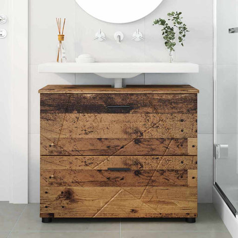 vidaXL Bathroom Cabinet Old wood 76.5 x 35 x 64 cm Engineered wood