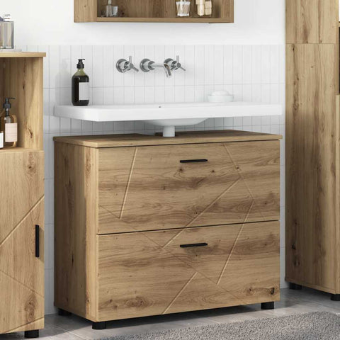 vidaXL Bathroom Cabinet Artisan oak 76.5 x 35 x 64 cm Engineered wood
