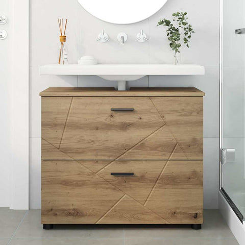 vidaXL Bathroom Cabinet Artisan oak 76.5 x 35 x 64 cm Engineered wood
