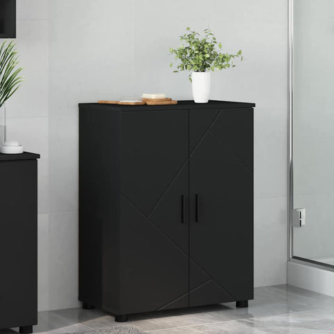 vidaXL Bathroom Cabinet Black 60 x 35 x 80 cm Engineered wood