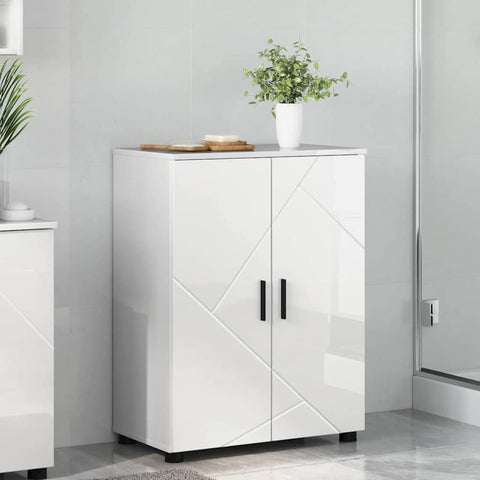 vidaXL Bathroom Cabinet with Shelf High gloss white 60 x 35 x 80 cm