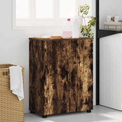 vidaXL Bathroom Cabinet Smoked oak 60 x 35 x 80 cm Engineered wood