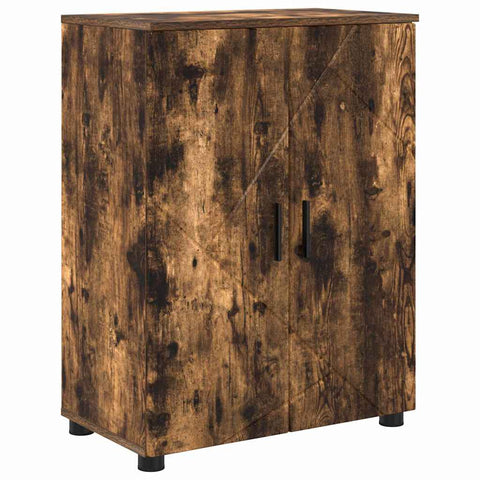 vidaXL Bathroom Cabinet Smoked oak 60 x 35 x 80 cm Engineered wood