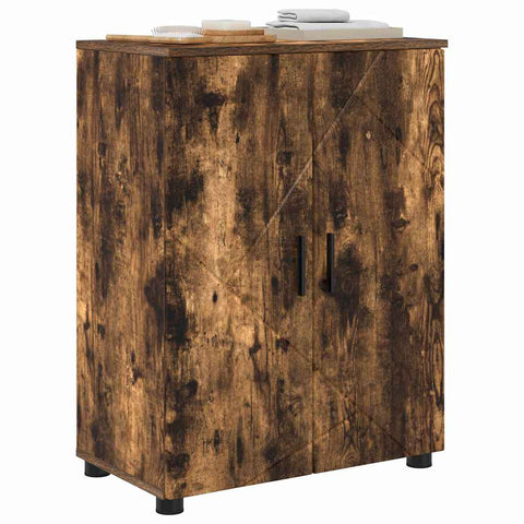 vidaXL Bathroom Cabinet Smoked oak 60 x 35 x 80 cm Engineered wood