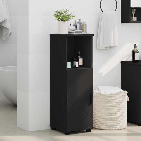 vidaXL Bathroom Cabinet Black 30 x 35 x 95 cm Engineered wood & Metal