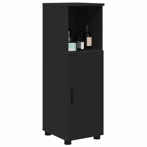 vidaXL Bathroom Cabinet Black 30 x 35 x 95 cm Engineered wood & Metal