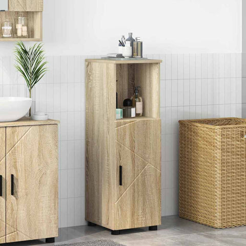 vidaXL Bathroom Cabinet Sonoma oak 30 x 35 x 95 cm Engineered wood