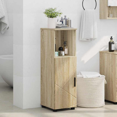 vidaXL Bathroom Cabinet Sonoma oak 30 x 35 x 95 cm Engineered wood