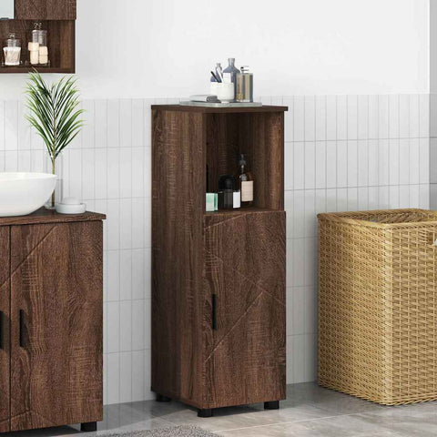 vidaXL Bathroom Cabinet with Storage Brown Oak 30 x 35 x 95 cm
