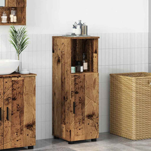 vidaXL Bathroom Cabinet with Storage Old Wood 30 x 35 x 95 cm