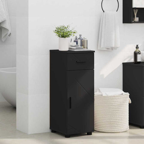 vidaXL Bathroom Cabinet Black 30 x 35 x 80 cm Engineered wood