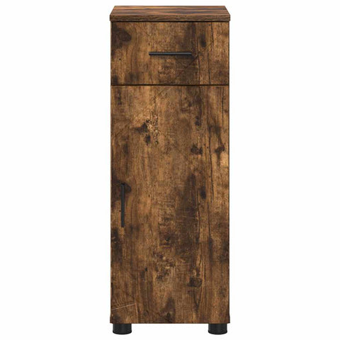 vidaXL Bathroom Cabinet with Drawer Smoked Oak 30 x 35 x 80 cm