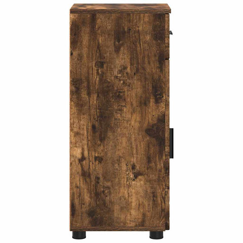 vidaXL Bathroom Cabinet with Drawer Smoked Oak 30 x 35 x 80 cm