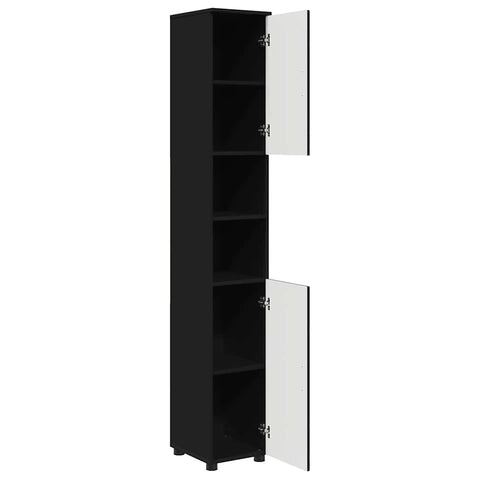 vidaXL Bathroom Tall Cabinet Black 30 x 35 x 192 cm Engineered wood
