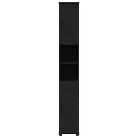 vidaXL Bathroom Tall Cabinet Black 30 x 35 x 192 cm Engineered wood