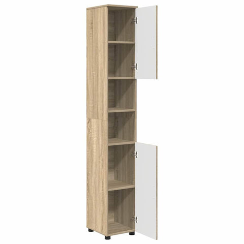 vidaXL Bathroom Tall Cabinet with Storage Sonoma oak 30 x 35 x 192 cm