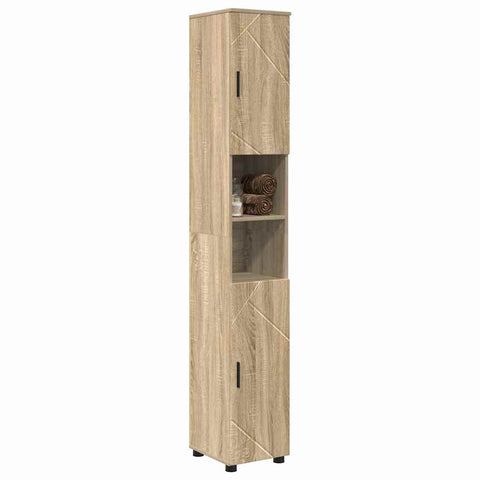 vidaXL Bathroom Tall Cabinet with Storage Sonoma oak 30 x 35 x 192 cm