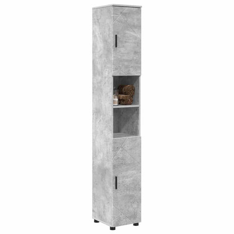 vidaXL Bathroom Tall Cabinet with Door Concrete grey 30 x 35 x 192 cm