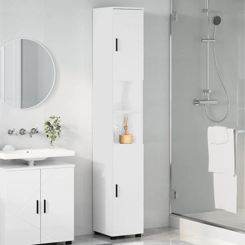 vidaXL Bathroom Tall Cabinet High gloss white 30 x 35 x 192 cm