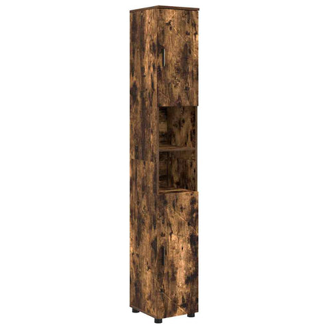 vidaXL Bathroom Tall Cabinet with Storage Smoked oak 30 x 35 x 192 cm